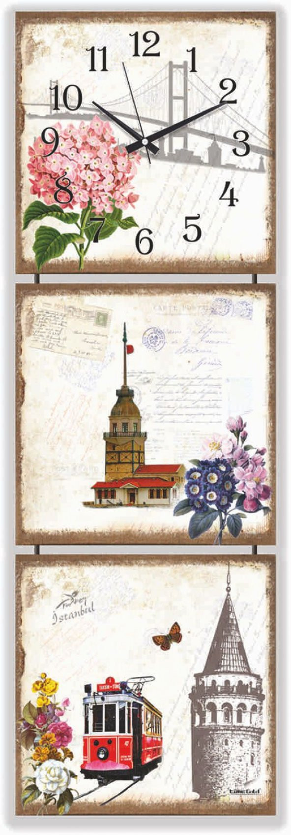 Mdf Nostaljik Manzara Tablo Duvar Saati