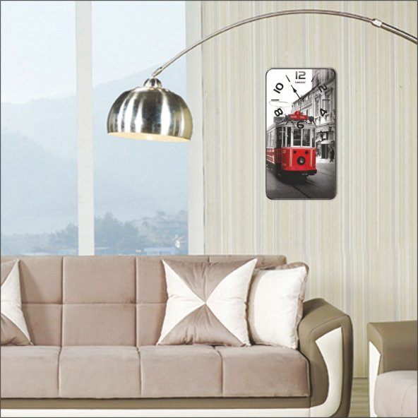 İstanbul Taksim Tramvay Tranvay Tramway Bombe Camlı Duvar Saati - 2