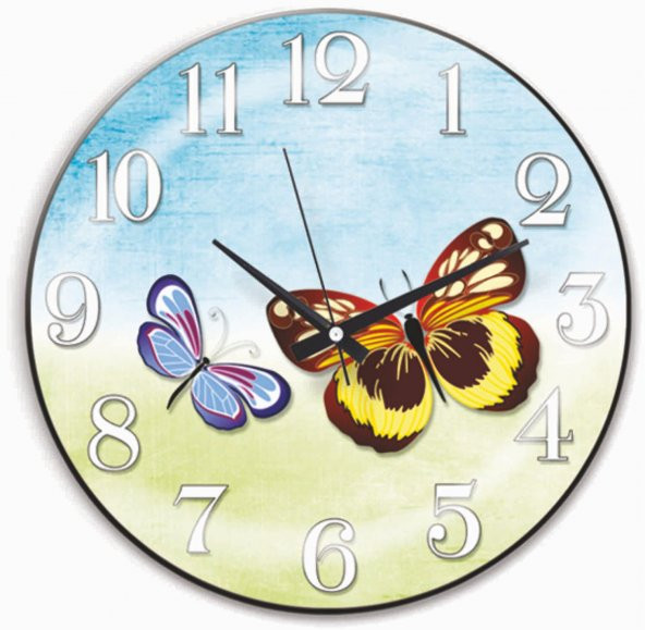 Şirin Kelebekler Duvar Saati