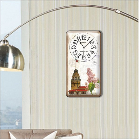 Kız Kulesi Manzaralı Duvar Saati - Resim 3