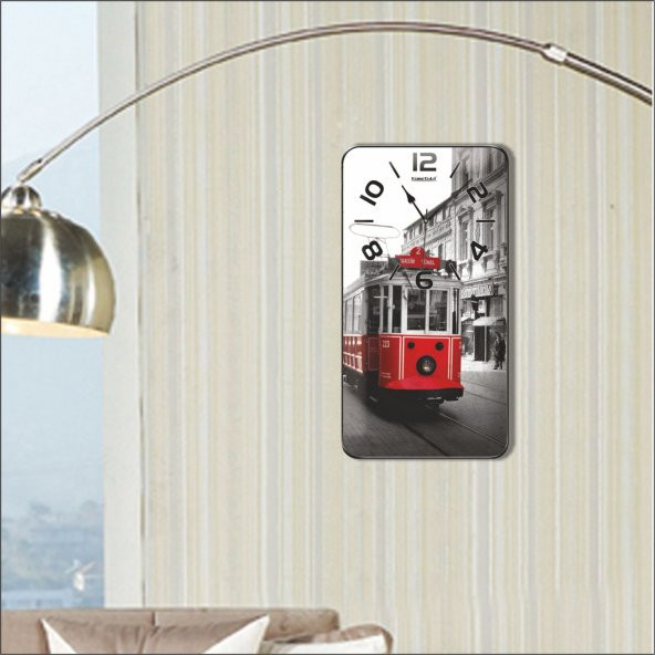 İstanbul Taksim Tramvay Tranvay Tramway Bombe Camlı Duvar Saati - 3