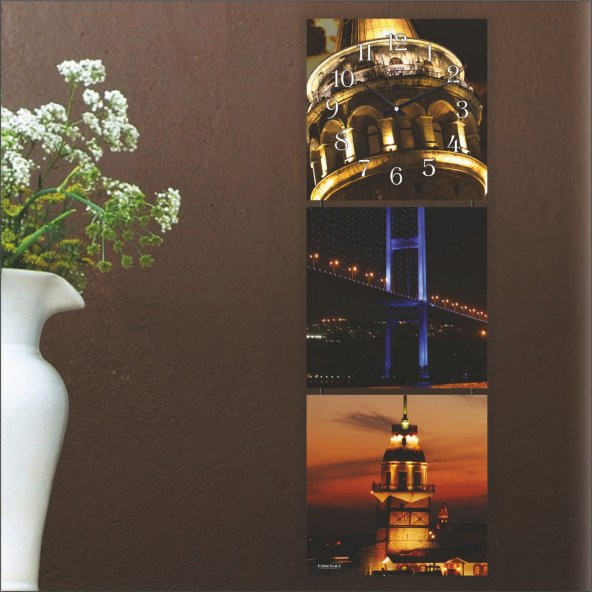 Mdf İstanbul Manzaralı Tablo Duvar Saati - 3