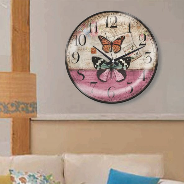 Kelebekler Duvar Saati - 3