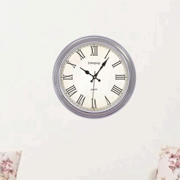 Gümüş Çerçeve Duvar Saati - 3