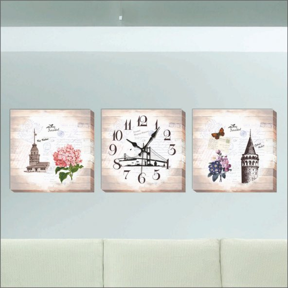 İstanbuldan Kareler Kanvas Tablo Duvar Saati - 3