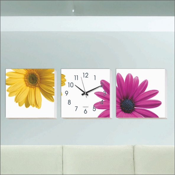 Papatya Kanvas Tablo Duvar Saati - 3