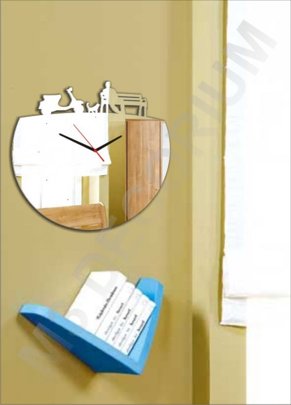 M3 Decorium Nostaljik Hediye Ayna Saat - Resim 4