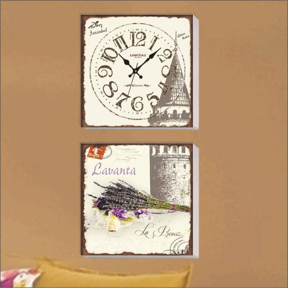 Galata Kulesi KanvasTablo Duvar Saati - Resim 3