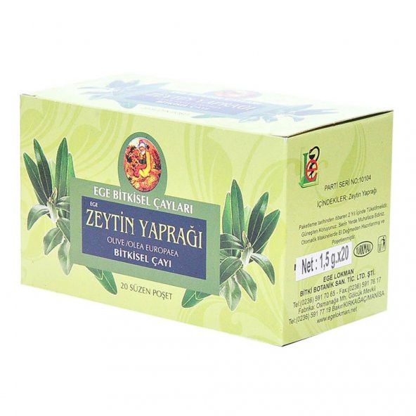 Ege Lokman Bitkisel Çayları Zeytin Yaprağı Bitki Çayı 20 Poşet