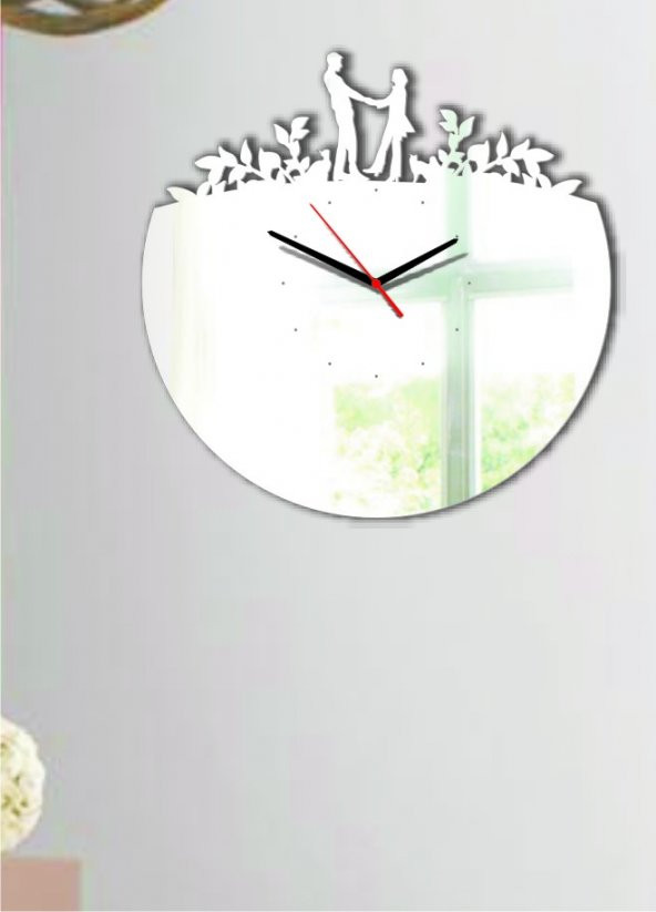 M3 Decorium Aşkımıza Hediye Dev Saat Dekoratif Ayna
