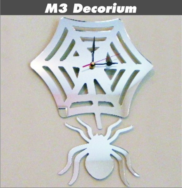 M3 Decorium Örümcek ve Ağı Dekoratif Ayna Saat