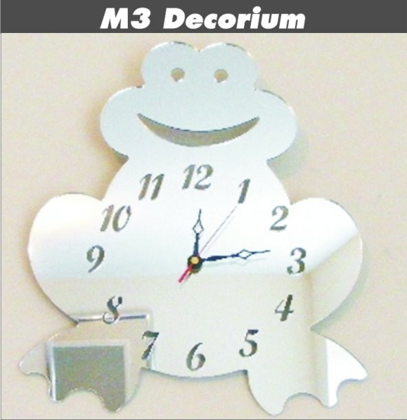 M3 Decorium Kurbağa Dekoratif Ayna Saat