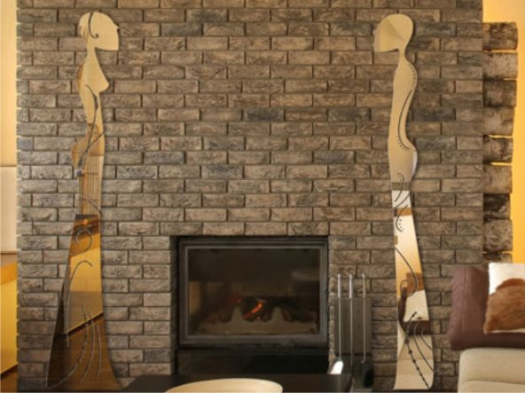 M3 Decorium Totemler Şömine Yanı Kolon Kiriş Üzeri 4 Parça Dekoratif Akrilik Ayna