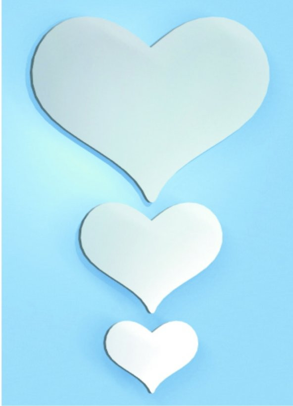 M3 Decorium Üç Kalp Dekoratif Ayna