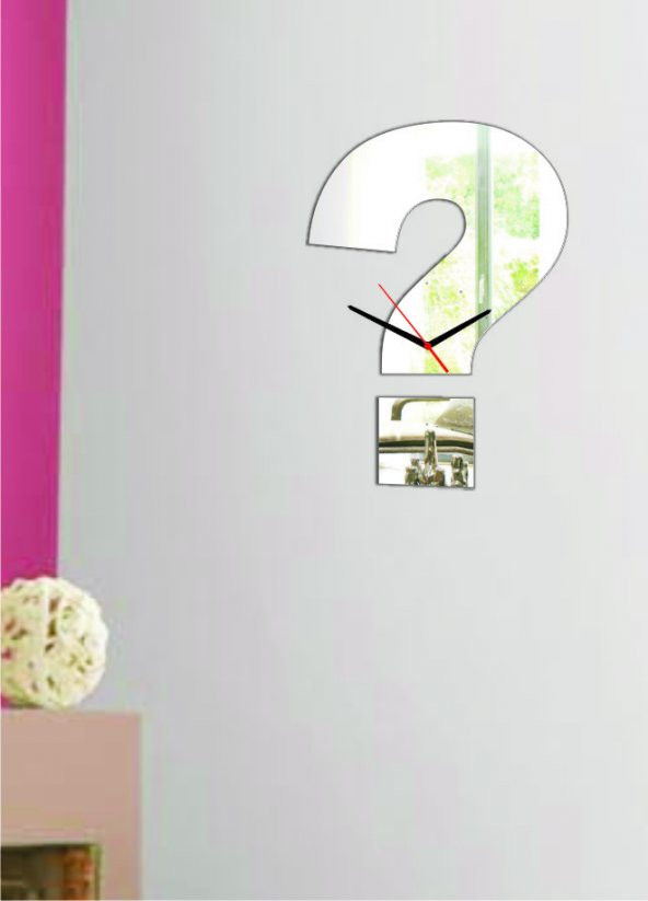 M3 Decorium Soru İşaretiı Saat Dekoratif Ayna - 1