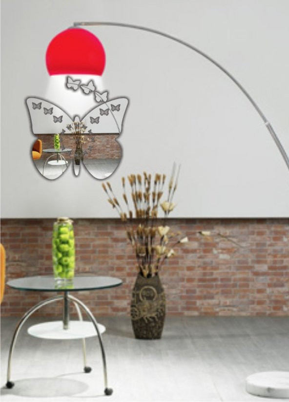 M3 Decorium Kelebekler Dekoratif Ayna Saat - 1