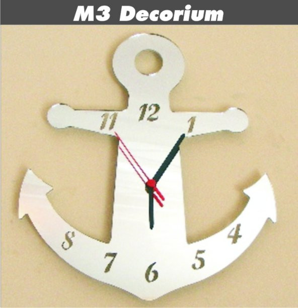 M3 Decorium Anchor Çapa Dekoratif Ayna Saat