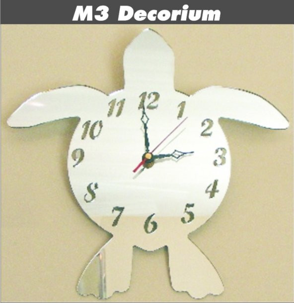 M3 Decorium Kaplumbağa Dekoratif Ayna Saat