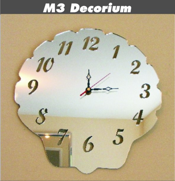 M3 Decorium Midye Dekoratif Ayna Saat