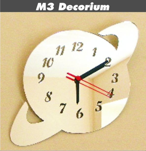 M3 Decorium Uranüs Astroloji Dekoratif Ayna Saat - 1