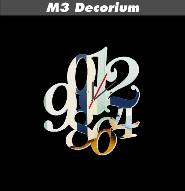 M3 Decorium Saklı Rakamlar Dekoratif Ayna Saat