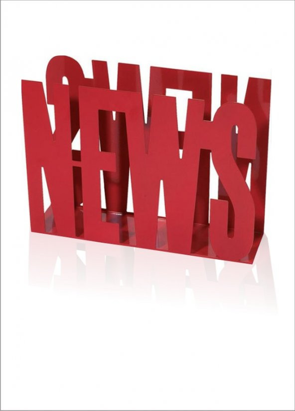 50x40cm News Yazılı Kırmızı Gazetelik Dergilik Broşürlük Postalık