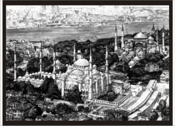 70 cm X 100 cm Sultan Ahmet Camii ve Ayasofya Poster Tablo