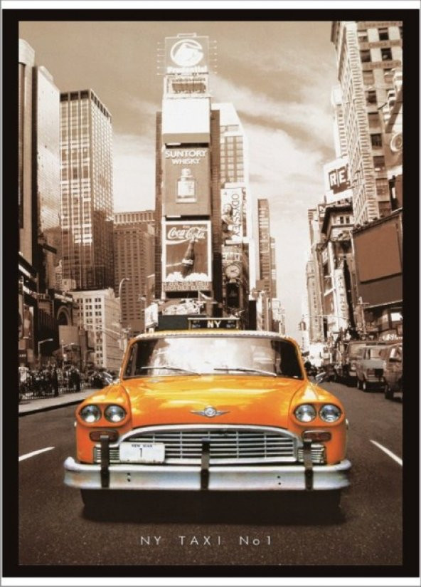 70X100cm Newyork Taxi No:1 Poster Tablo