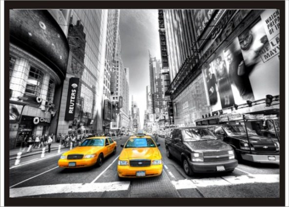 70X100cm NewYork Taxileri Poster Tablo