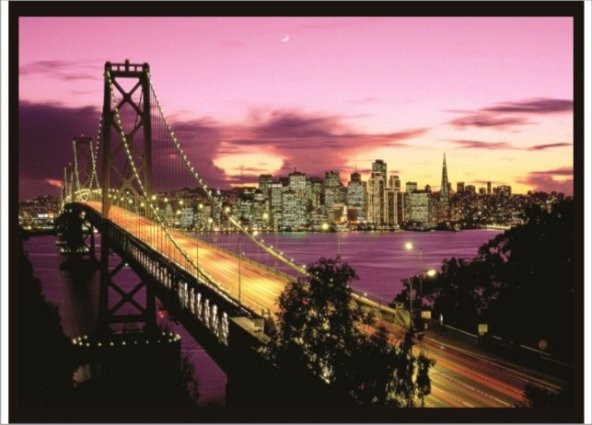 70x100cm Golden Gate Gece Poster Tablo