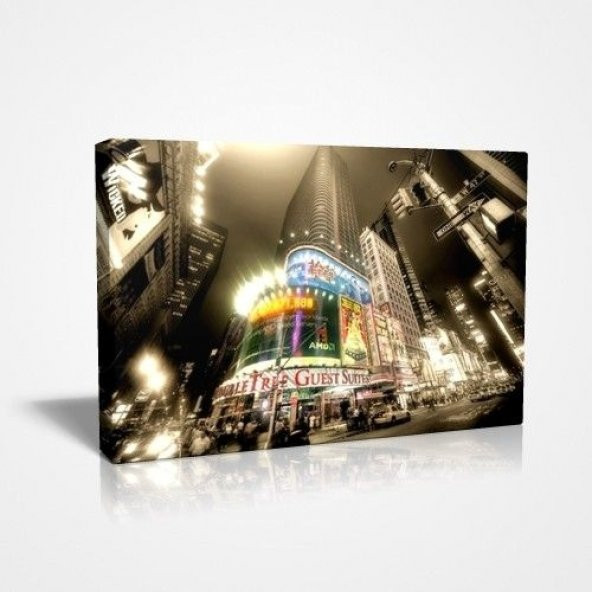 Ağır Kalın Mdf 30x45cm New Yorkun Ünlü Time s Square Canvas Tablo