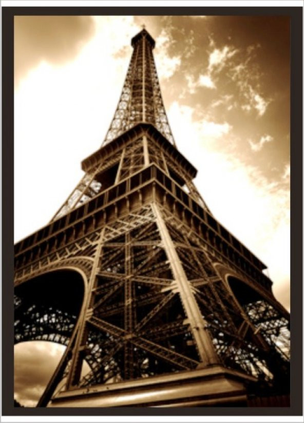 70x100cm Kahverengi Eyfel Kulesi Poster Tablo