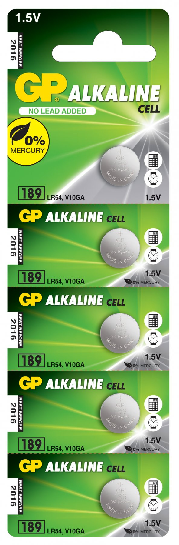 GP 189 LR54 1.5V Alkalin Blister Düğme Pil 5li - 2