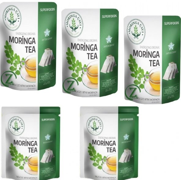 5 Adet Orjinal Moringa Çayı Gıda Desteği 20 Süzen Poşet