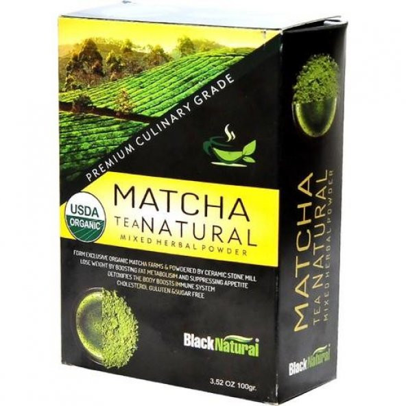 Black Natural Matcha(Maça) Çayı Tea Japon Çayı 100gr