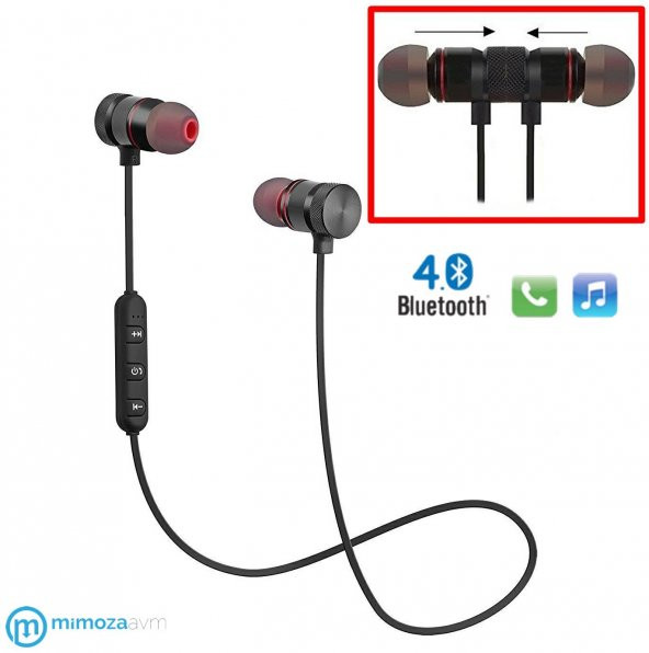 Sport Mıknatıslı Mikrofonlu Kablosuz Bluetooth Kulaklık 4.1