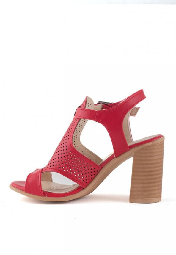 Camille Kırmızı Cilt Topuklu Bayan Ayakkabı