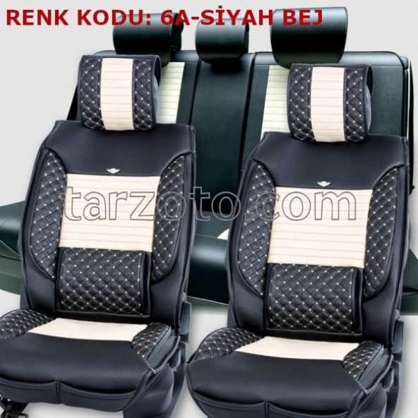 1.Sınıf Kalite, 3D, Deri Koltuk Kılıfı 5li Tam Takım Set - 9
