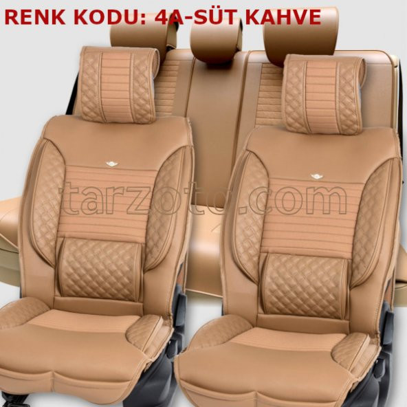 1.Sınıf Kalite, 3D, Deri Koltuk Kılıfı 5li Tam Takım Set - 11