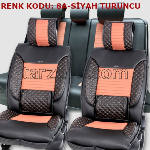 1.Sınıf Kalite, 3D, Deri Koltuk Kılıfı 5li Tam Takım Set - 12