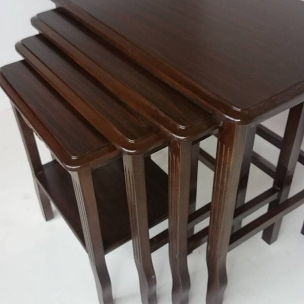 Gürgen Ayak Zigon - Ahşap Sehpa - Zigon Sehpa - Çay Sehpası - 4 lü Sehpa - Yan Sehpa - Resim 4