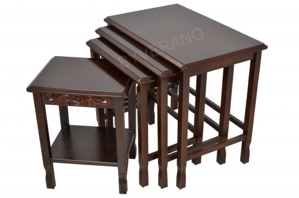 Gürgen Ayak Zigon - Ahşap Sehpa - Zigon Sehpa - Çay Sehpası - 4 lü Sehpa - Yan Sehpa - Resim 6