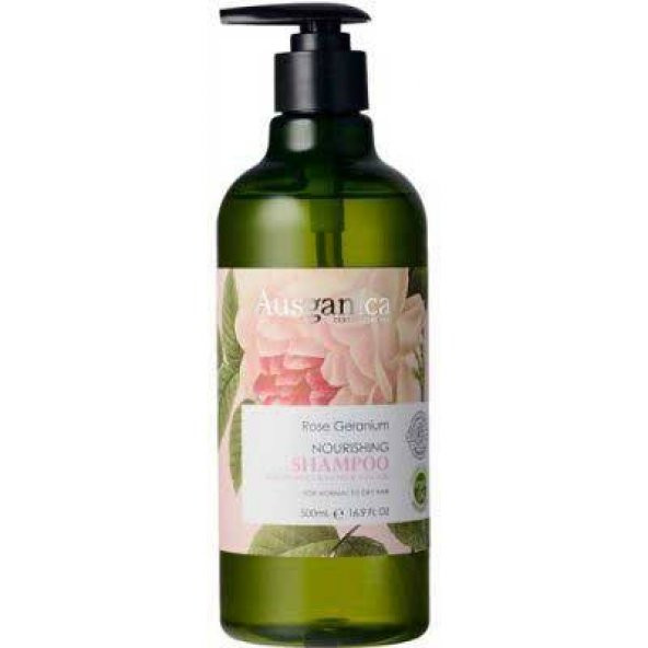 Ausganica Rose Geranium Nourishing Shampoo 500 ml Itır Çiçeği Besleyici Şampuan