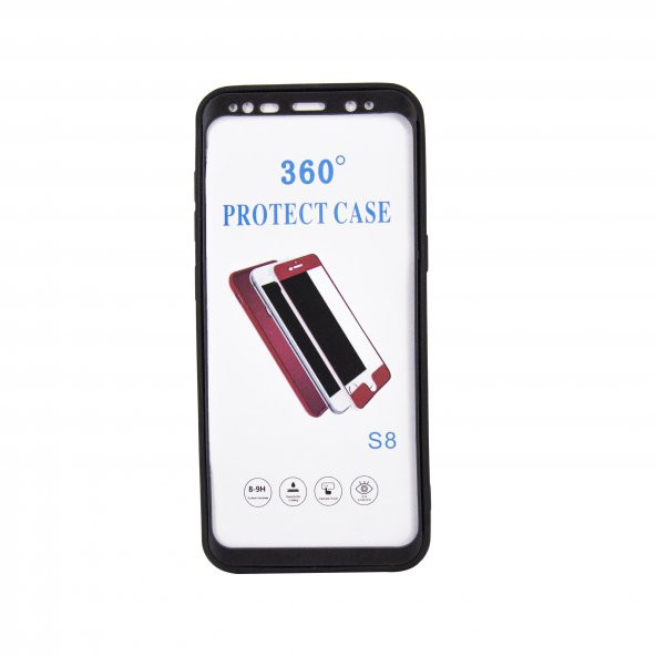 Samsung Galaxy S8 (G950) 360 Derece Slim Premium Simli Silikon Kılıf Siyah - 2