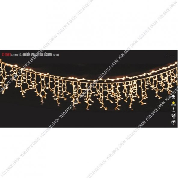 Cata Ct 8503 2X1 M Eklenebilir Yılbaşı Dış Mekan Saçak Süsü Ledli - 1