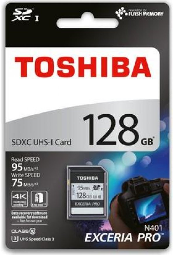 Toshiba Exceria Pro 128Gb Sdxc Uhs-I C10 U3 95 /85 Mb/Sn Thn-N401S1280E4