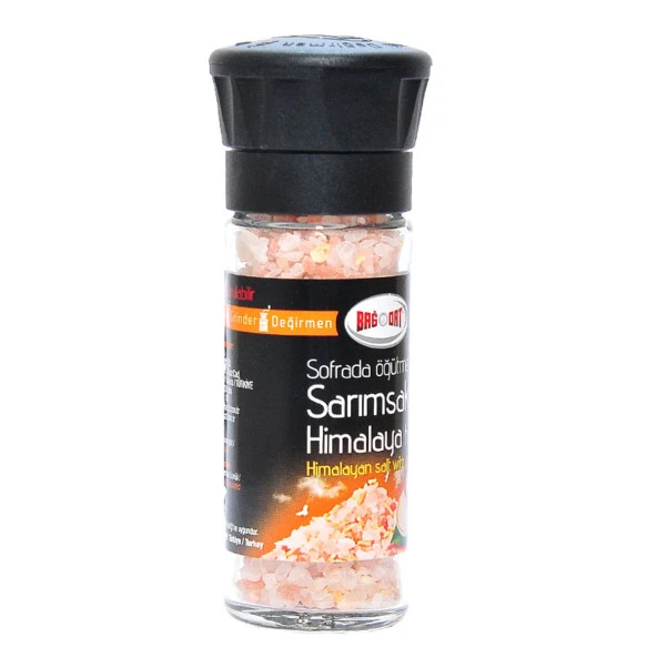 Bağdat Baharat Cam Değirmenli Sarımsaklı Himalaya Granül Çakıl Doğal Kaya Tuzu 110 Gr - 6
