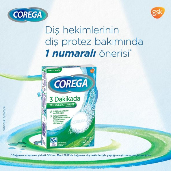 Corega Cleanser Bio Protez Temizleme Tableti 30lu