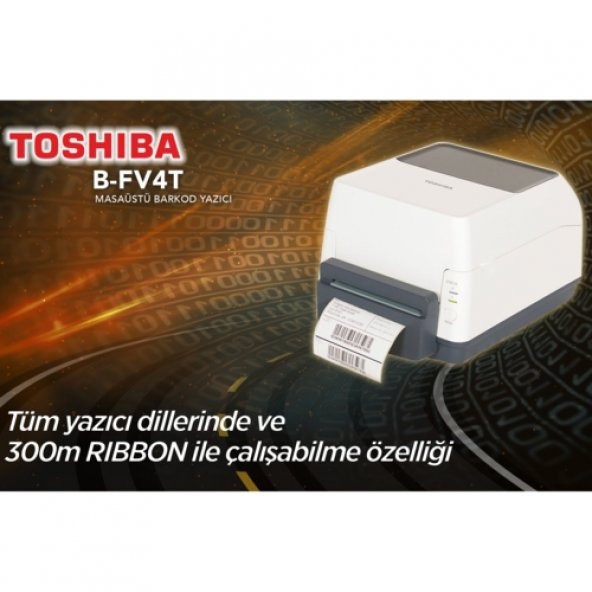 TOSHIBA Toshiba B-FV4T Barkod Yazıcı / USB-Lan - 300Mt