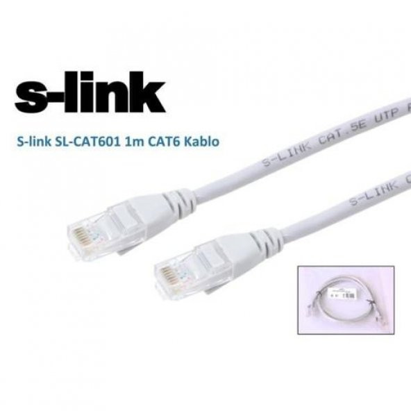 S-LINK S-Link SL-CAT601 CAT6 Patch Kablo 1 Metre Gri